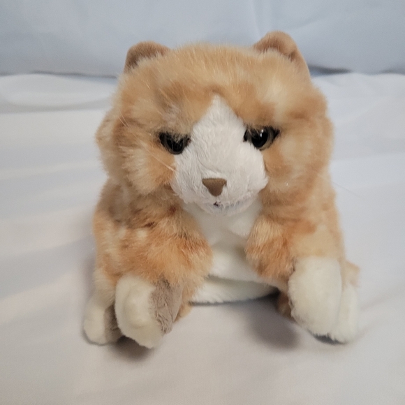 Folkmanis Orange Tabby Cat Plush Hand Puppet 8" - Picture 1 of 10